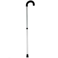PCP Adjustable Cane with Small Round Crook Handle, Silver Frost
