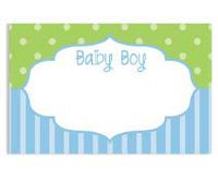 Blue and Green Baby Shower Gift Note Cards with Envelopes and Gold Seal -25pack Set