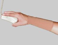 Alpha Medical Elastic Wrist Support Band with NO Thumb Hole (Medium, Beige)