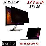 YCJOYZW-13.3 inch Privacy Filter Screens Protective Film for 16:10 MacBook Air 13 1/4"Wide x 7 1/16" high (286mm179mm) (for MacBook Air 13)