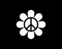 Chase Grace Studio Peace Sign Daisy Hippie Hippy Vinyl Decal Sticker|White|Cars Trucks Vans SUV Laptops Wall Art|5.25" X 5.25"|CGS829