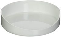 Sammons Preston Hi-Lo Dish, White Speckled, Plate has 7.75" Diameter, Low 0.5" Entry Wall Slopes Up Until Reaching 1.5" High in Back, Durable Melamine Plastic with Nonskid Base, Scooping, Serving & Eating Aid
