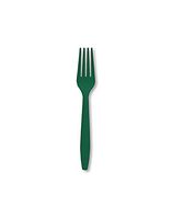 Club Pack of 288 Hunter Green Premium Heavy-Duty Plastic Party Forks