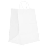 PTP - 12" x 9" x 15.75" White Kraft Paper Gift Tote Bags - 200 Count | Perfect for Birthdays, Weddings, Holidays and All Occasions | White or Natural Colors | Multiple Sizes
