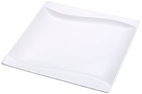 Yanco SW-114 14" Square Plate, Porcelain, Bone White, Pack of 12