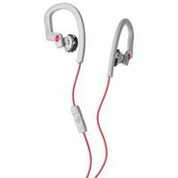 Skullcandy Chops Flex Sweat-Resistant Sport Earbud with In-Line Microphone and Remote, Comfortable and Secure Flexible Ear Hanger, Gray/Red/Swirl