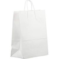 JAM PAPER Solid Gift Bags - XL - 12 5/8 x 15 1/2 x 6 - White Kraft - Sold Individually