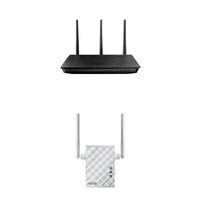 ASUS RT-N66U Dual-Band Wireless-N900 Gigabit Router & ASUS N300 Repeater/Access Point/Media Bridge (RP-N12)