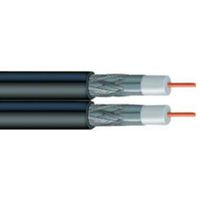 500ft Black Dual-Shield Siamese (Dual) Solid Bare Copper RG6 COAXIAL Cable 3GHZ 18AWG UL ETL HD DIRECTV Approved PVC Jacket Bulk Coax Cable