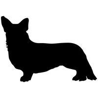 Cardigan Welsh Corgi Dog Decal Sticker (Black), Decal Sticker Vinyl Car Home Truck Window Laptop