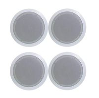 4) Pyle PDIC51RD 5.25 Inch 150W Round White In Ceiling Wall Flush Speakers Four