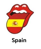 Spain Flag Rolling Stone Rock Tongue Sticker Decal France Germany USA China Mexico Canada UK Computers Laptop MacBook Baggage Travel Vinyl Waterproof Car Bumper Art Rock Music Band