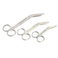 LAJA IMPORTS Lot of 3 Lister Bandage Scissors 3.5" 4.5" 7.25" Stainless Steel