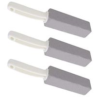 Toilet Bowl Pumice Cleaning Stone with Handle - Sturdy, High Density, Rust Grill Griddle Cleaner for Kitchen/Bath/Pool/Spa/Household Cleaning 3 Pack