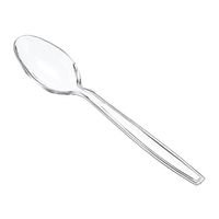 SafePro SSHC, 6.5" Clear Heavyweight Plastic Soup Spoons, Plastic Disposable Catering Take Out Soup Spoons (50)