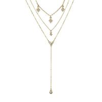 3 Layer Womens Crystal Star Statement Pendant Necklace Choker Necklaces Jewelry Woman Pretty Beautiful Bright For gift Lovely Elegant Jewerly Beads Daily