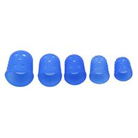 Flybloom 15pcs Silicone Finger Protectors 8 Sizes Finger Sleeves Anti-Slip Finger Tips Anti-scalding Finger Cots,Blue