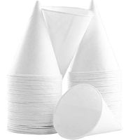 Eco-Friendly Small White Paper Cone Cups 250Pk. Wax Free Dispenser Cups for Shaved Ice, Office Water Coolers, Sports Teams or Fundraisers. Disposable Craft Funnels for Oil or Protein Powder Drinks