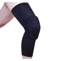 MIRC Honeycomb Anti-Collision Knee Pads Outdoor Sports Equipment, Long Anti-Collision Breathable Heat Wicking for Basketball, Basketball, Badminton Outdoor Sports,Black,M