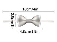 Silver Twist Tie Bows for Bakery Candy Lollipop Cello Bag (50 Pack)
