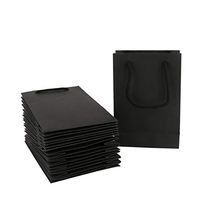 Katkitchen Small Gift Bags, 50 PCS Black Kraft Gift Bags with Cotton Handle, Paper Gift Bags 5.1"x2.4"x7.5"