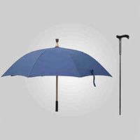 SJY Elderly Umbrella Non-Slip Self-Defense Climbing Crutch Outdoor Cane Multifunction Separable Crutches Umbrella Sunscreen Windproof Umbrella Men's and Women's Crutches Umbrella,Blue