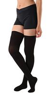 Absolute Support Thigh High Compression Stockings Silicone Border, Black Medium