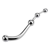 BATEER Stainless Steel Anale Beads Handheld Amal Trainer Massager for Women Men