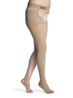 SIGVARIS Women’s Essential Opaque 860 Open Toe Thigh-Highs w/Grip Top & Waist Attachment 30-40mmHg