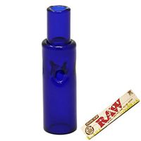 Filter Smoking Rolling Tip – Glass Filter Tip + King Size Raw Rolling Papers - Lionhead (Blue)
