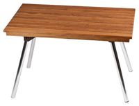 Plantation Teak Bench with Aluminum Folding Legs (30"W x 14" D)