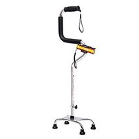 HFENGHUANG Four-Legged Walker, Multi-Purpose Non-Slip Cane, Suitable for The Elderly,Metallic