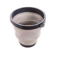 HUIJUNWENTI Foldable bucket plastic household portable dormitory storage water silicone barrel fishing barrel laundry barrel thick plastic bucket gray white Portable folding