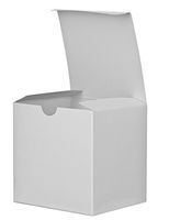 6 Pack of Small Square High Gloss White Gift Boxes- 6 x 6 X 6