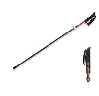 DDPP Portable Folding Outdoor Trekking Pole 7075 Aluminum Alloy Containing Four Storage Bags,Red