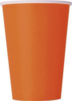 Unique Industries, Disposable Paper Cups, Party Supplies - Orange, 12oz, Pack of 10