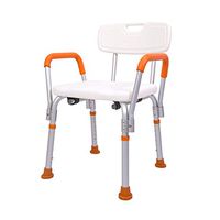 BINZHI Elderly Shower Chair Aluminum Shower Chair Mobile Bathroom Slip Height Adjustable,Curved Backrest Suitable for The Elderly, Pregnant Women Bedside Toilet (Color : A)