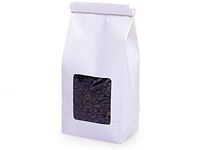 Tin Tie Coffee Bag with Window 500 Count - 1/2 LB - White