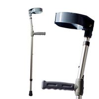 ZWH-Walking Cane Crutches,Folding Crutches- Healthcare Double Adjustable Crutches with Plastic Handle, Pair - Medium