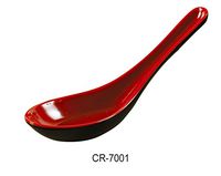 Yanco CR-7001 Black and Red Two-Tone Soup Spoon, 5.5" Length, Melamine, Black/Red Color, Pack of 72