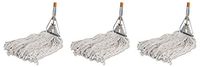 Genuine Joe Cotton Wet Mop with Handle 60" Width x 0.94" Height; Cotton HeadWood Handle – Lightweight (Тhrее Расk)