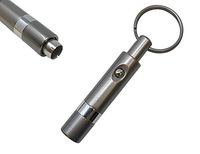Prestige Import Group - Push Button Retractable Cigar Punch Cutter with Key Chain - Color: Gun Metal Gray