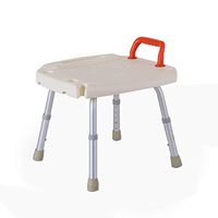 Bath Stool Bathing Chair for The Elderly Baby Shower Chair with Aluminum Frame with Handrail with Shower Hole Slip (Color : White)