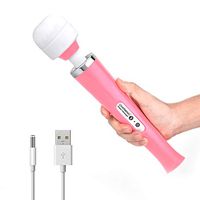Powerful Handheld Cordless Wand Massager with Strong Vibratings, Personal Therapy Massager for Sports Recovery, Muscle Aches, Body Pain (Pink)