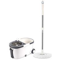 MOP Spinning and Bucket Cleaning Set Dry and Wet Dual Use Hangable with Roller Wheel Beige Head3