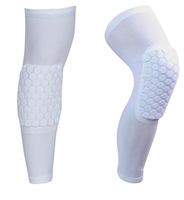 Sport Safety Football Volleyball Basketball KneePads Tape Elbow Tactical Knee Pads Calf Support Honeycomb Knees ProtectGear breathable Honey Two Pieces/One Pair (White, M)