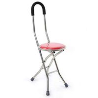 ZSMPY Crutches Chair Old Man's Cane Four-Corner Multi-Function Seat Anti-Slip Chair Stool Light Folding Chair