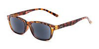 Readers.com Sun Reader: The Key West Reading Sunglasses Plastic Retro Square Style for Men and Women - Tortoise with Smoke, 1.50