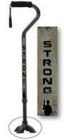 Adjustable Walking Cane with Footed Cane Quad Four Pointed Cane Tip U.S. Army Strong