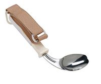 Sammons Preston Utensil Holder with Elastic Opening, Large, Fits All Types of Utensils, Adjustable Hand Strap with Velcro Hook & Loop & D-Ring, Cotton Webbing, Adaptive Eating Aid for Self-Feeding